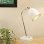 Opviq Lámpara de Mesa con Cuerpo Metálico Blanco